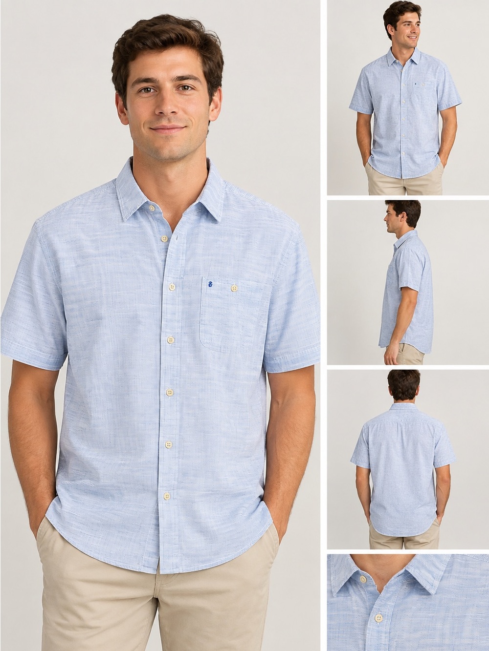 Izod Saltwater Performance Stretch Shirt Quick Dry Vented Blue Revival NEW